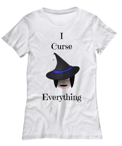 Novelty T-Shirt-Women's- I Curse Everything- Halloween Shirt-Funny Gift For Women Friends