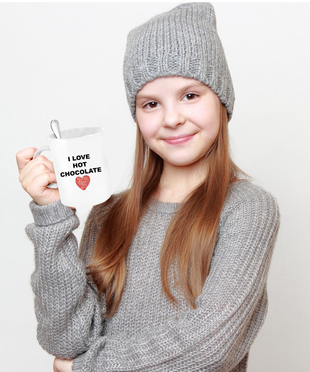 I Love Hot Chocolate Novelty Coffee Mug Holidays Gifts Friends Family Sentiment Mug With Sayings