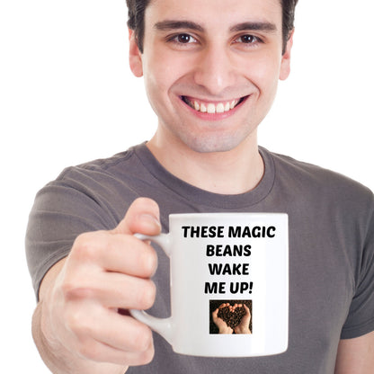These Magic Beans Wake Me Up! Coffee Mug novelty funny tea cup gift Statement