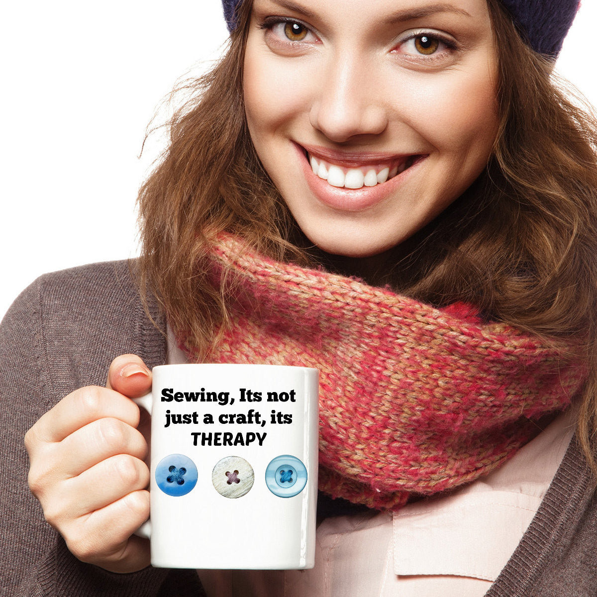 Sewing, Its Not Just A Craft, Its Therapy Coffee Mug Coffee Drinkers Tea drinkers Sentiment