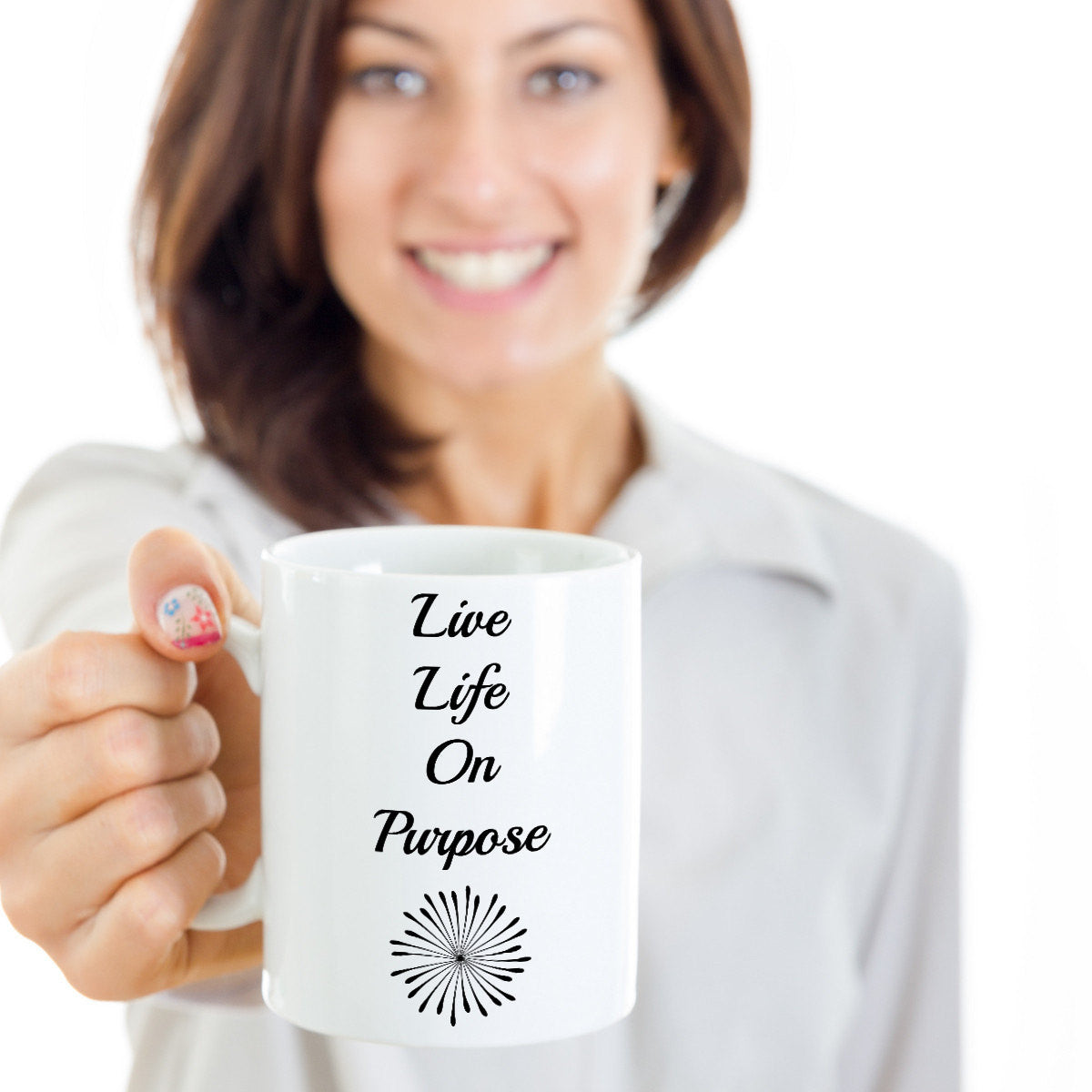 Live LIfe On Purpose Custom Novelty Coffee Mug Gift Custom Printed Drinking Cup Mug