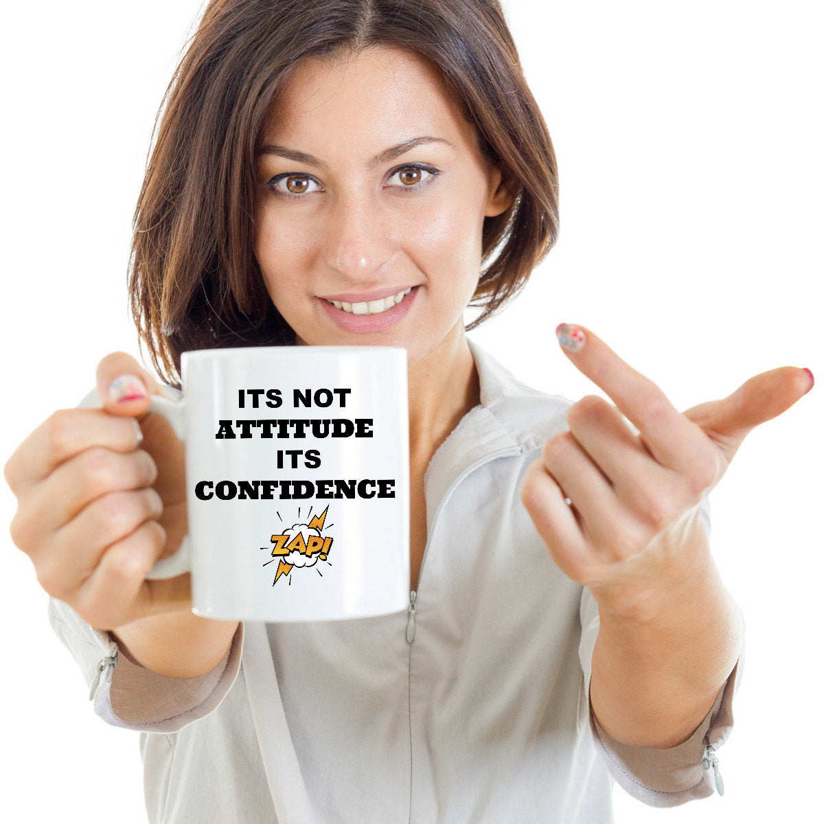 Its Not Attitude Its Confidence Novelty Coffee Mug Sentiment White Ceramic Mug