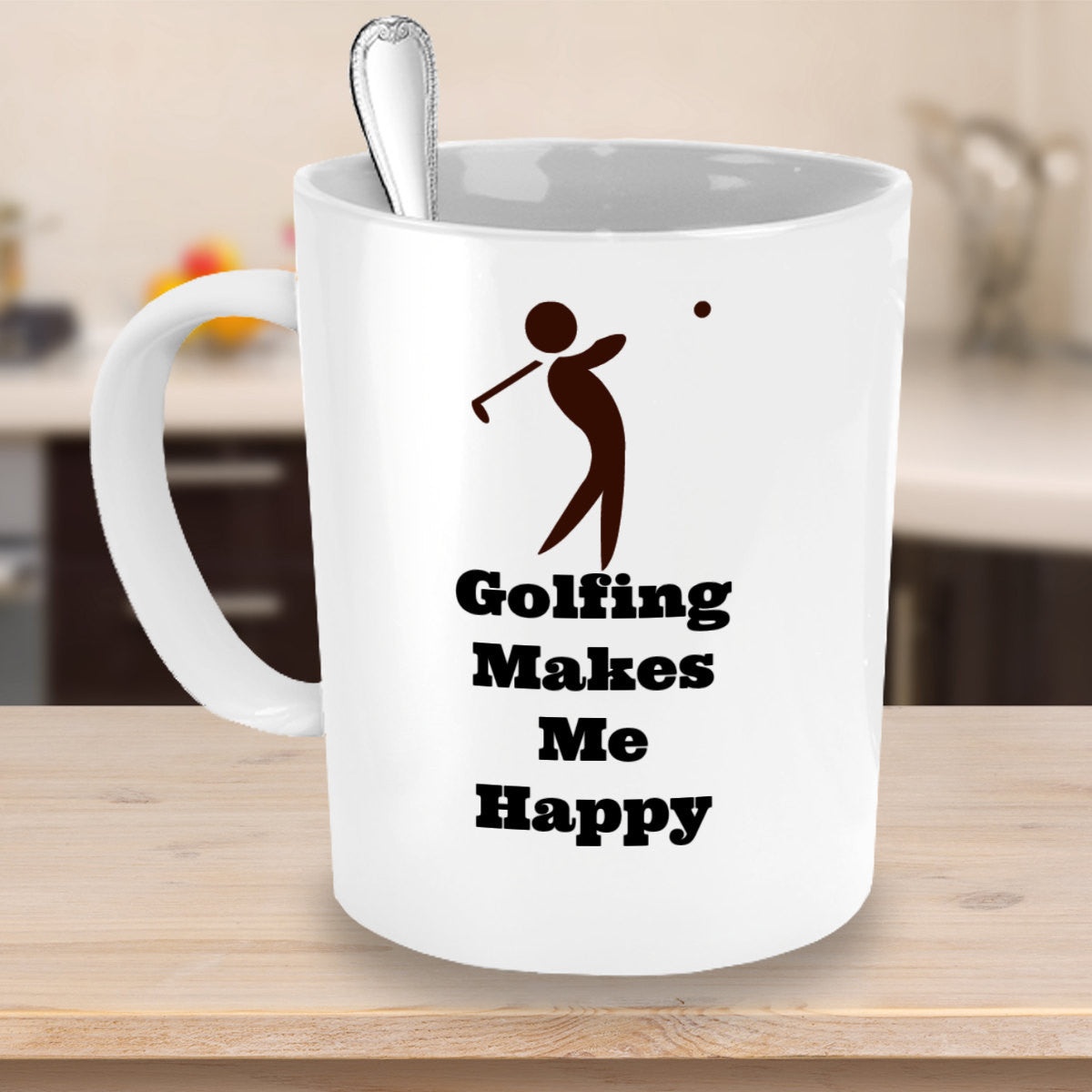 Golfing Makes Me Happy Novelty Coffee Mug Custom Printed Coffee Cup