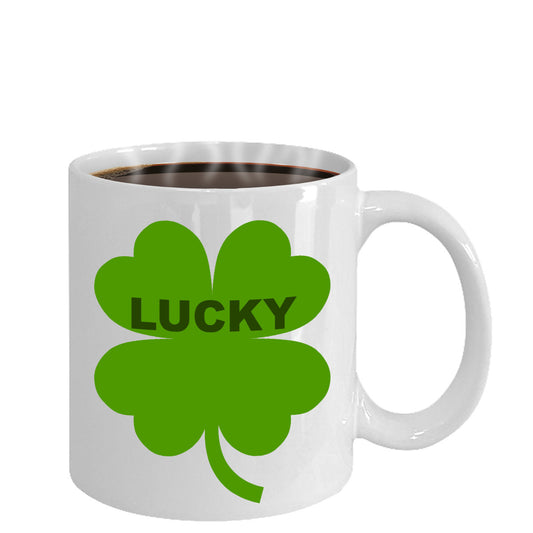 Lucky Four Leaf Clover Irish Novelty Coffee Mug Custom Ceramic Coffee Cup st. Patrick's