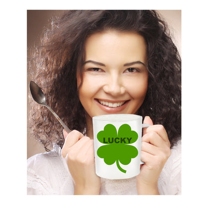Lucky Four Leaf Clover Irish Novelty Coffee Mug Custom Ceramic Coffee Cup st. Patrick's
