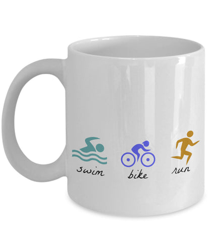 Triathlon Sports Competition Novelty Coffee Mug Motivational Athletes Participants