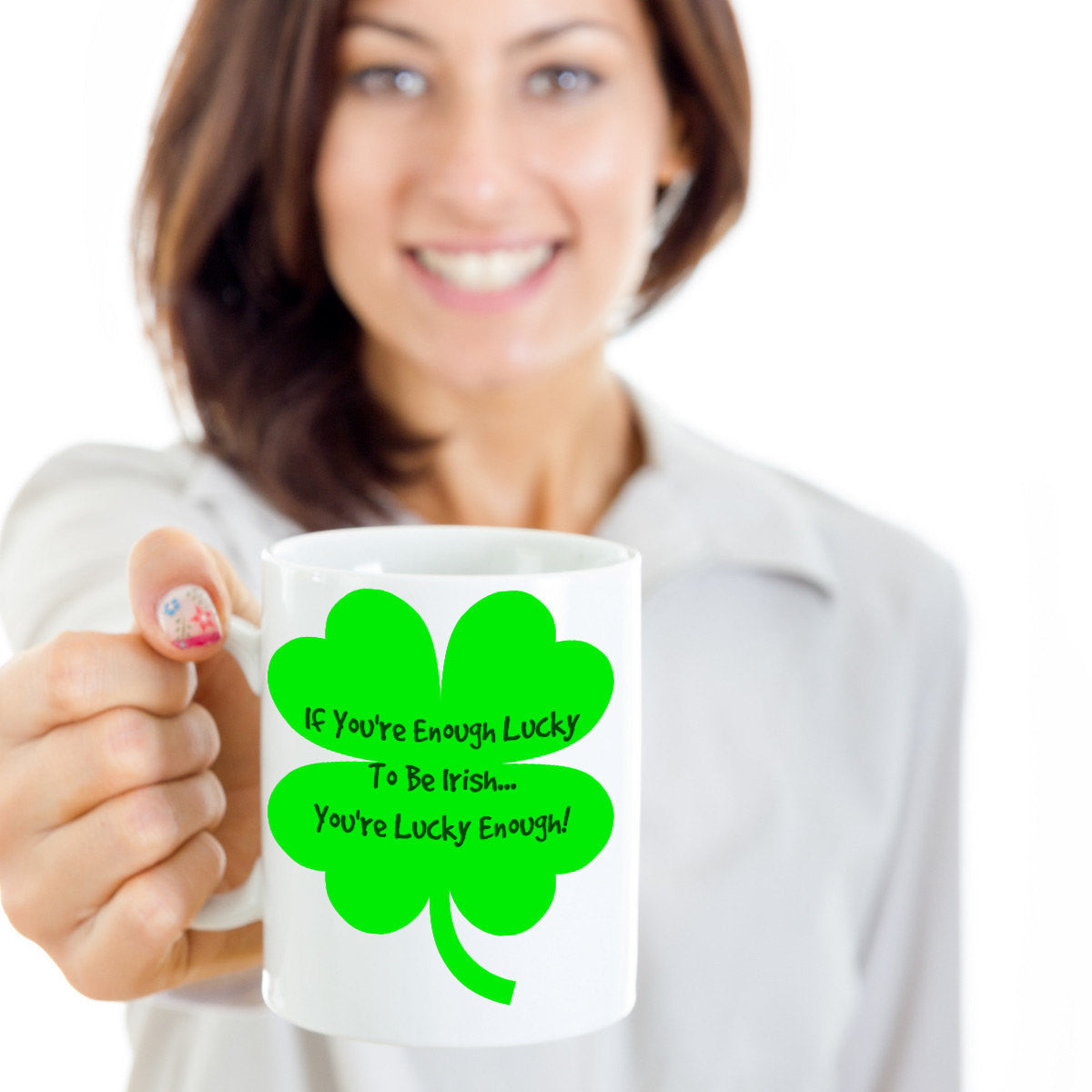 Novelty Coffee Mug-If You're Enough Lucy To Be Irish You're Lucky Enough-Tea Cup Gift With Sayings St. Patrick Funny