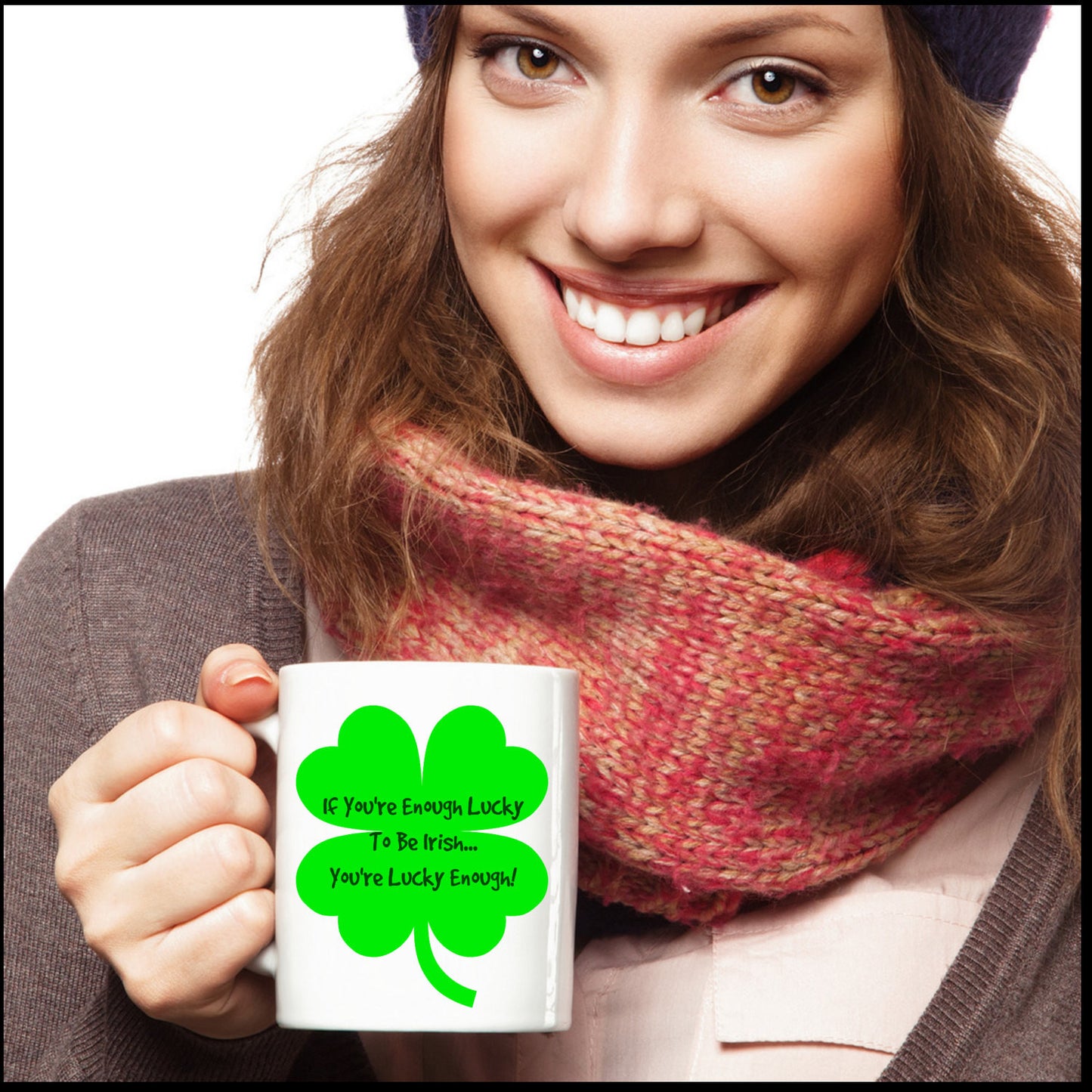 Novelty Coffee Mug-If You're Enough Lucy To Be Irish You're Lucky Enough-Tea Cup Gift With Sayings St. Patrick Funny