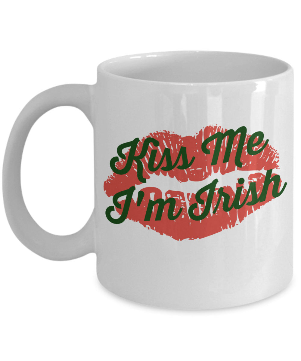 Kiss Me I'm Irish St. Patrick's Day Novelty Custom Coffee Mug Great Gift Mug Funny Drinking Cup