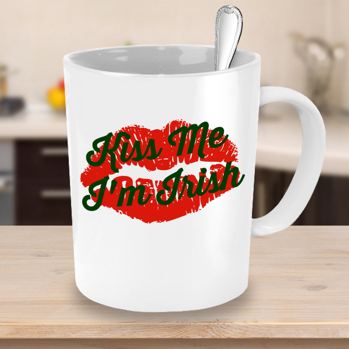 Kiss Me I'm Irish St. Patrick's Day Novelty Custom Coffee Mug Great Gift Mug Funny Drinking Cup