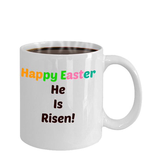Novelty Coffee Mug-He Is Risen-Tea Cup Gift Easter Mug With Sayings Inspirational Office Friends Family
