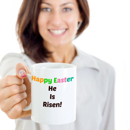 Novelty Coffee Mug-He Is Risen-Tea Cup Gift Easter Mug With Sayings Inspirational Office Friends Family