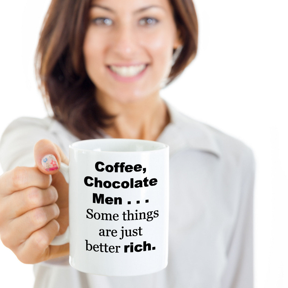 Funny Mugs-Coffee Chocolate Men Somethings Are Just Better Rich- Novelty Cup-For Women Friends