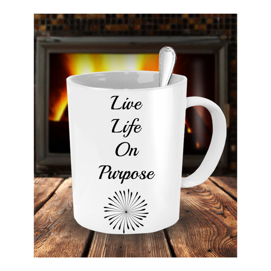 Live LIfe On Purpose Custom Novelty Coffee Mug Gift Custom Printed Drinking Cup Mug