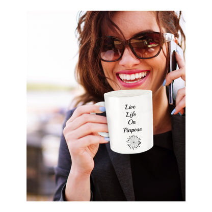 Live LIfe On Purpose Custom Novelty Coffee Mug Gift Custom Printed Drinking Cup Mug