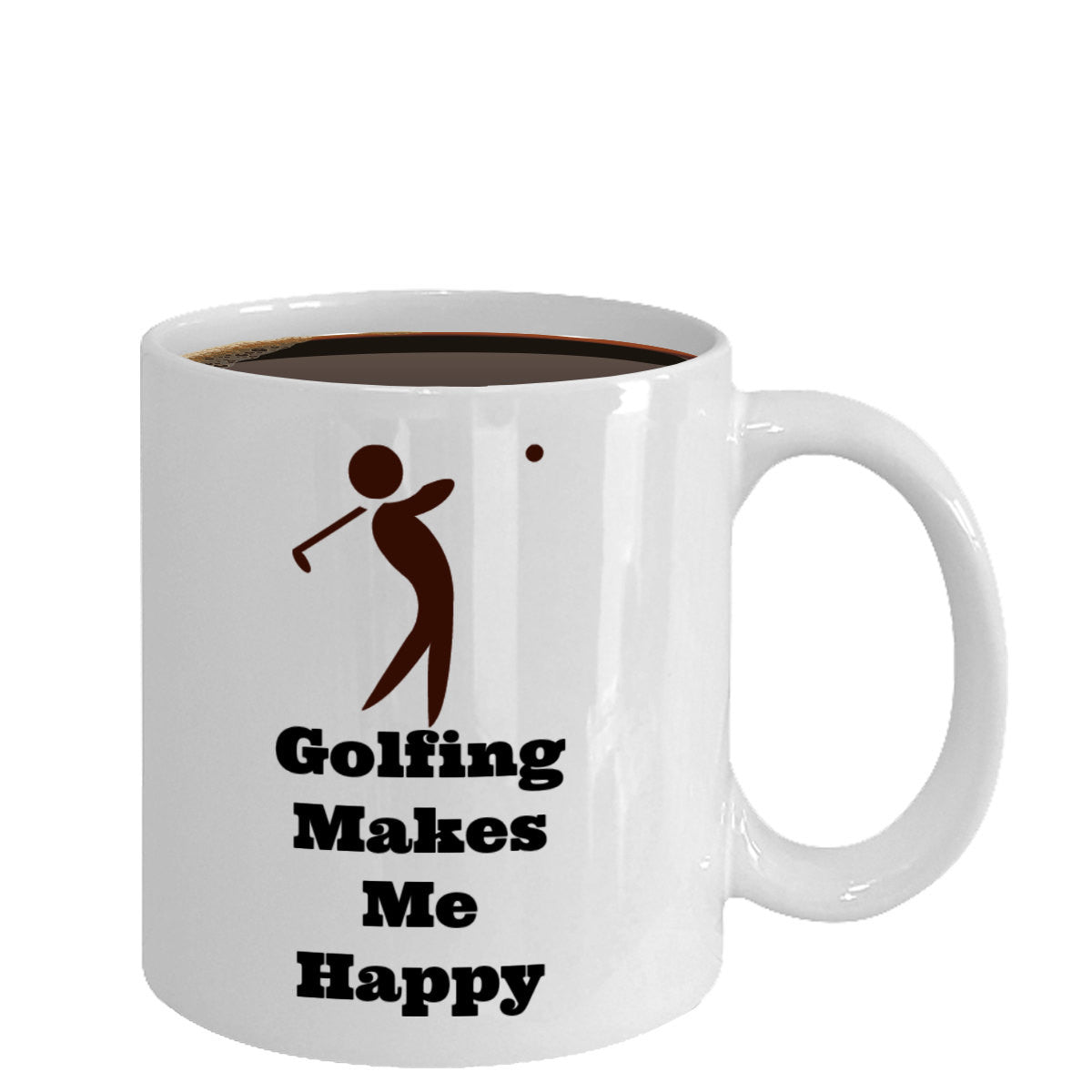 Golfing Makes Me Happy Novelty Coffee Mug Custom Printed Coffee Cup