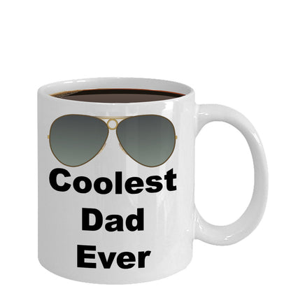 Fun Dad's Mug -Coolest Dad Ever-Novelty Coffee Gifts For Father's Day Birthday Mugs With Sayings