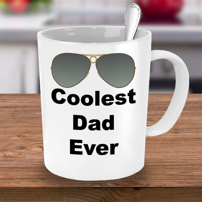 Fun Dad's Mug -Coolest Dad Ever-Novelty Coffee Gifts For Father's Day Birthday Mugs With Sayings