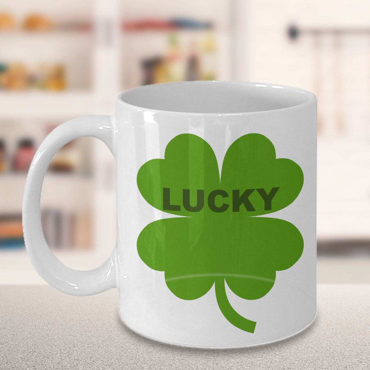 Lucky Four Leaf Clover Irish Novelty Coffee Mug Custom Ceramic Coffee Cup st. Patrick's