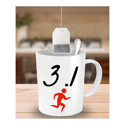 3.1 5K Runners Marathon Custom Coffee Mug Sports Athletes Competition Fun 3.1 Run Training