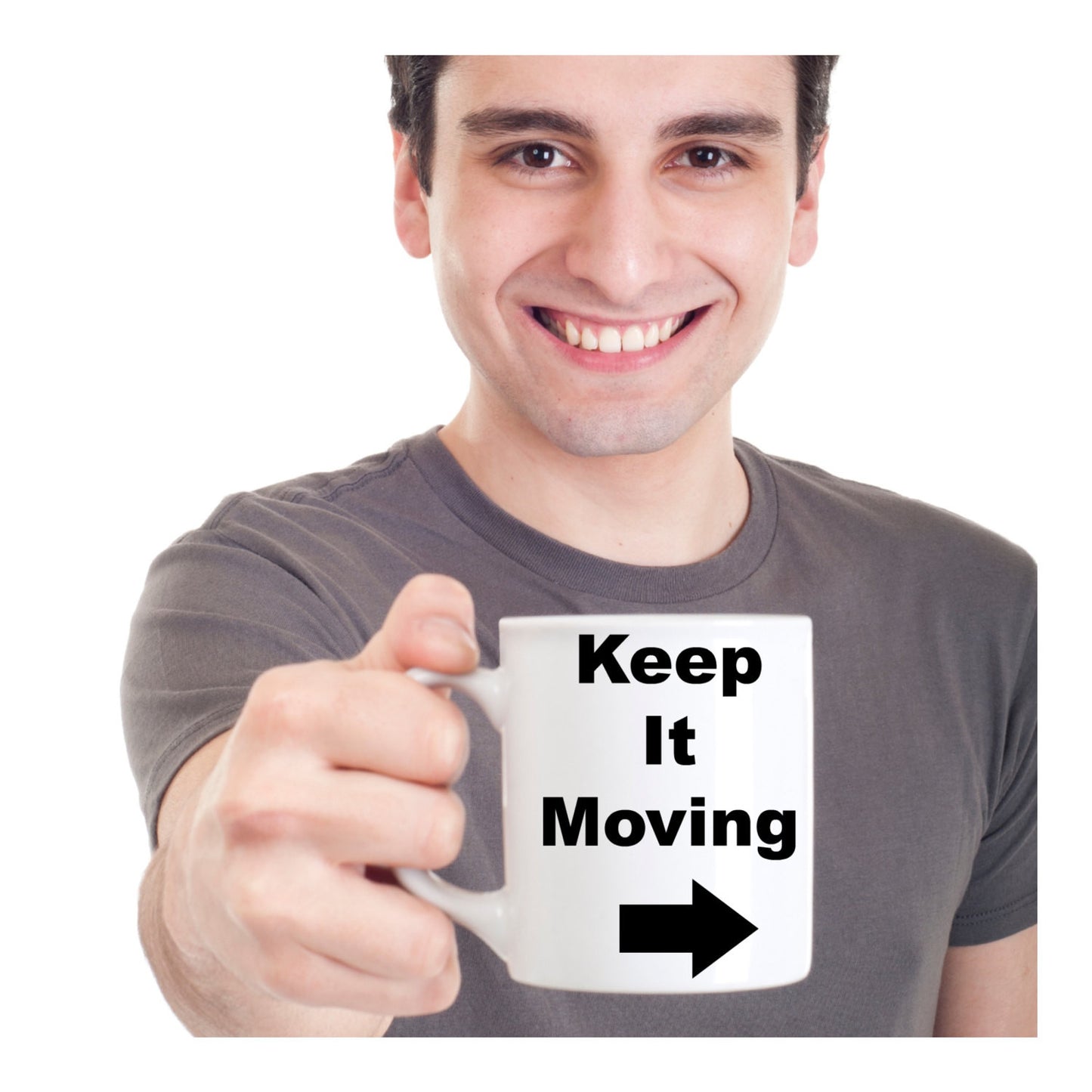 Keep It Moving /Statement Novelty Coffee Mug/ Sarcastic Funny  White 11 oz Coffee Cup