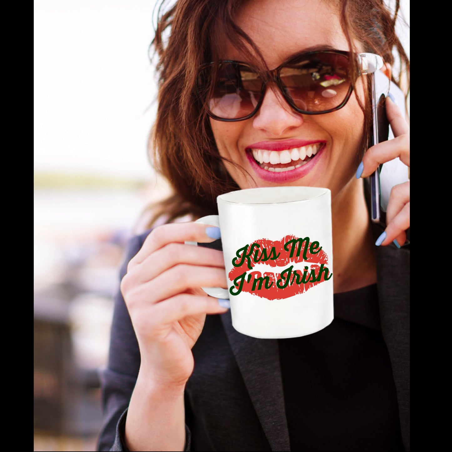 Kiss Me I'm Irish St. Patrick's Day Novelty Custom Coffee Mug Great Gift Mug Funny Drinking Cup