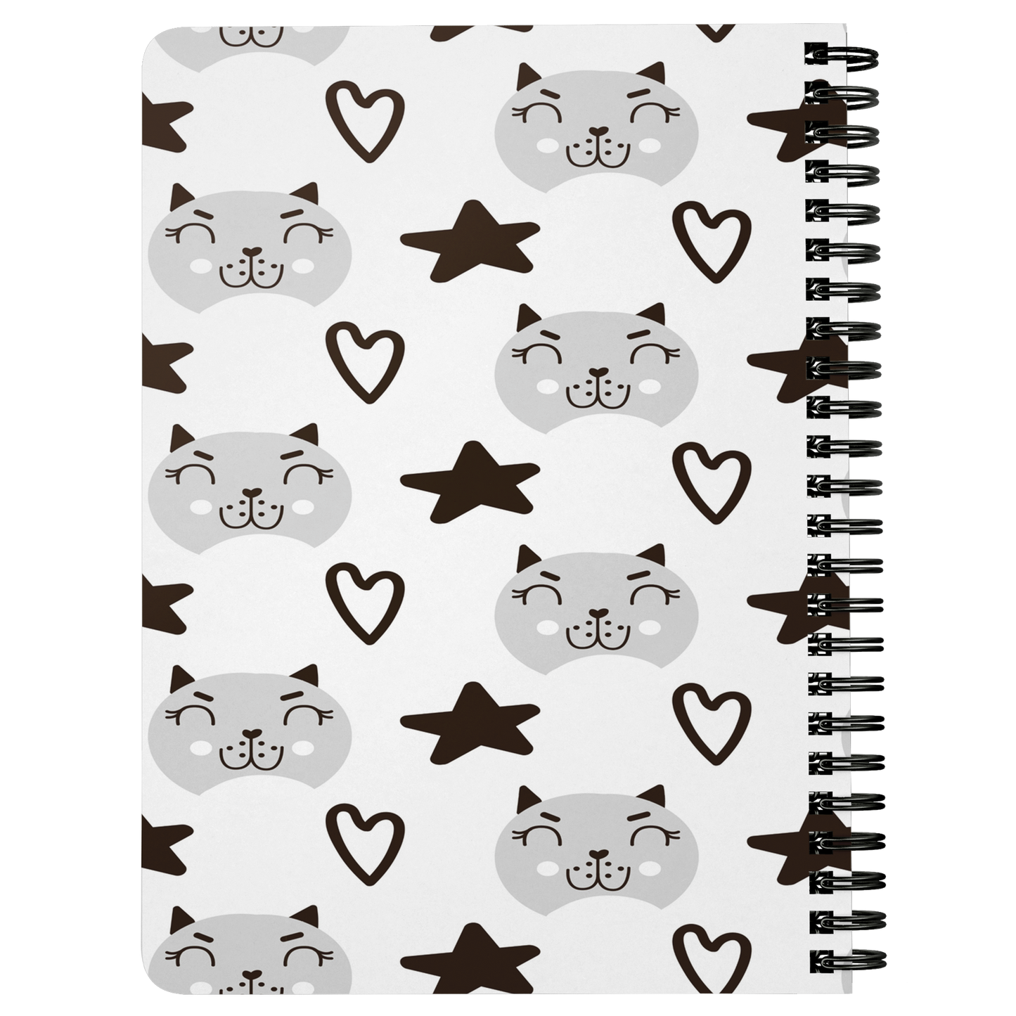 Scandinavian Cat Journal Notebook Diary Daybook Spiral Lined Notebook Cat Lover Gift Writing Book