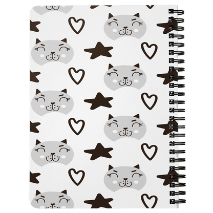 Scandinavian Cat Journal Notebook Diary Daybook Spiral Lined Notebook Cat Lover Gift Writing Book