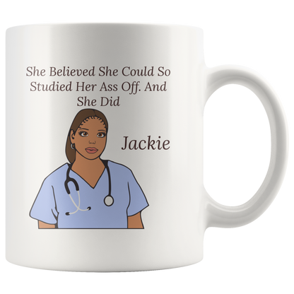 Black Nurse Coffee Mug Black Excellence Gift for Nurse Personalized Mug Nurse Graduate