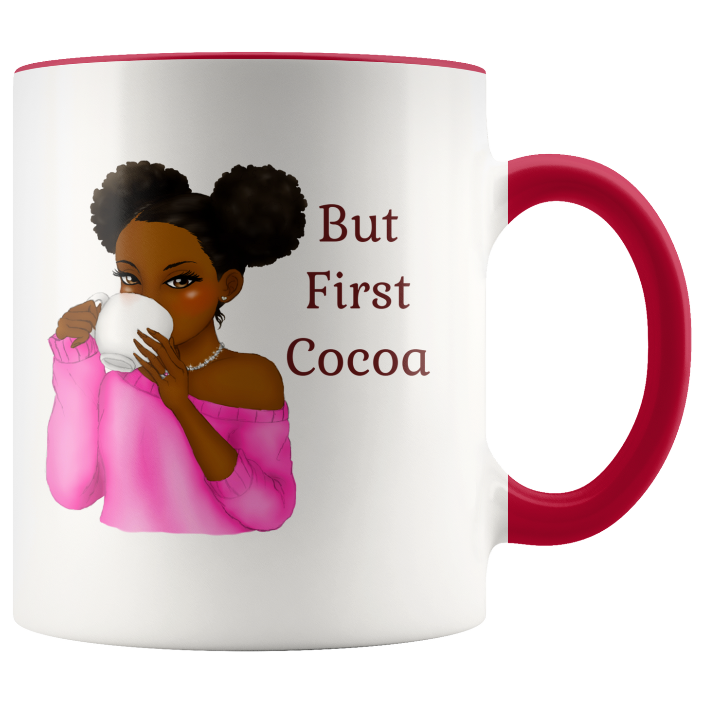 But First Cocoa Black Girl Mug Cocoa Mug Hot Chocolate Cup Custom Mug