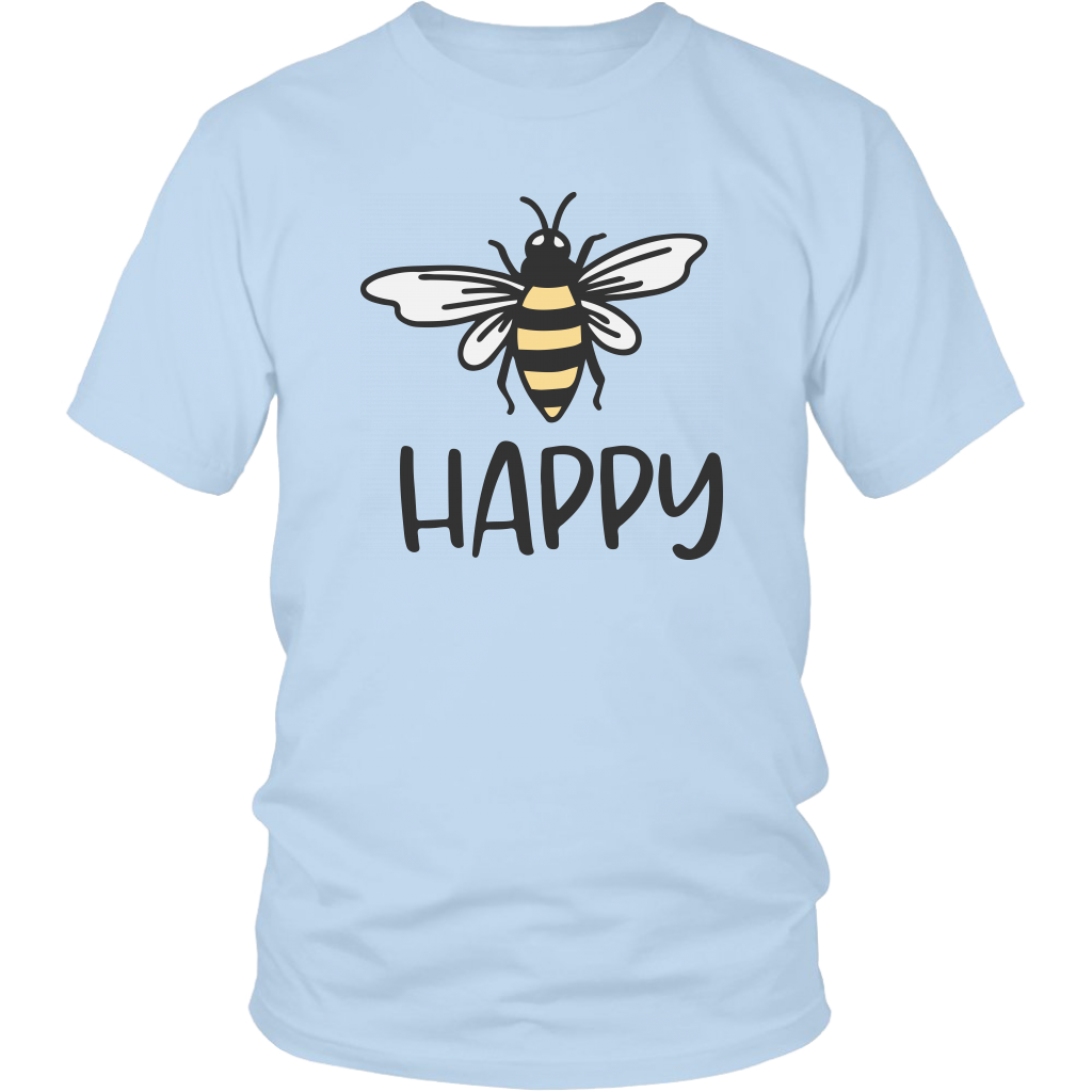 Be Happy Graphic Tee Shirt For Men Women Motivational Nature Funny Shirt  Bee Lovers