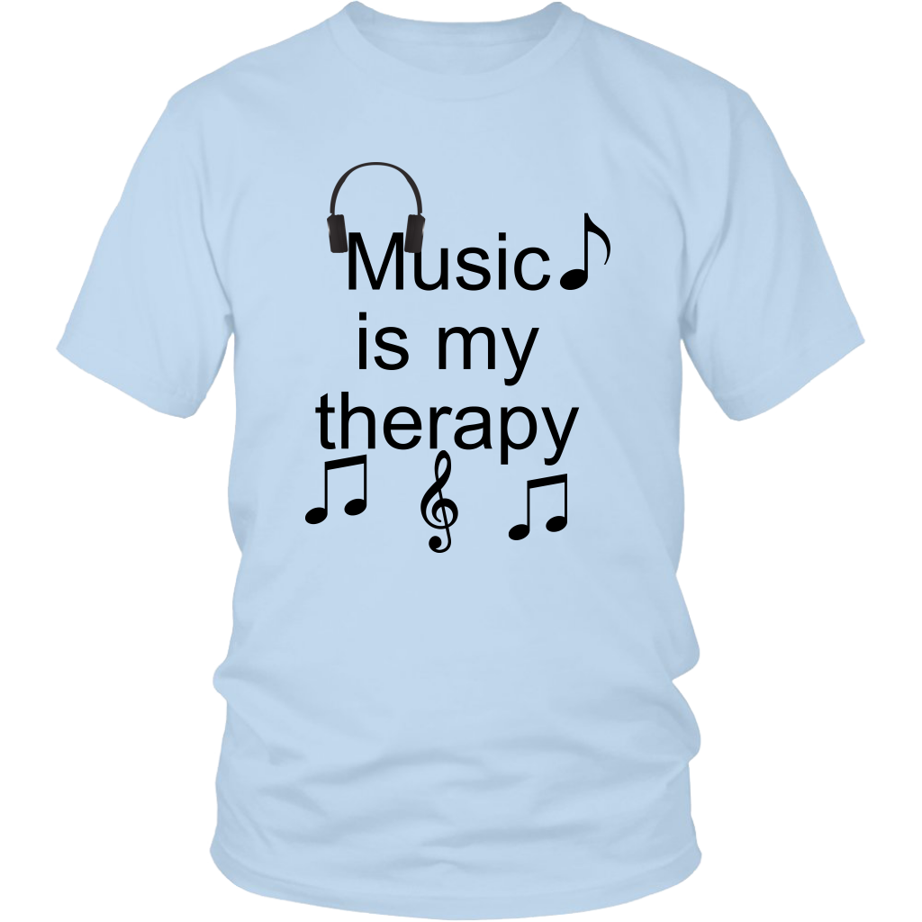 Music is my therapy funny men-women-novelty-music lovers-musicians T-shirt.