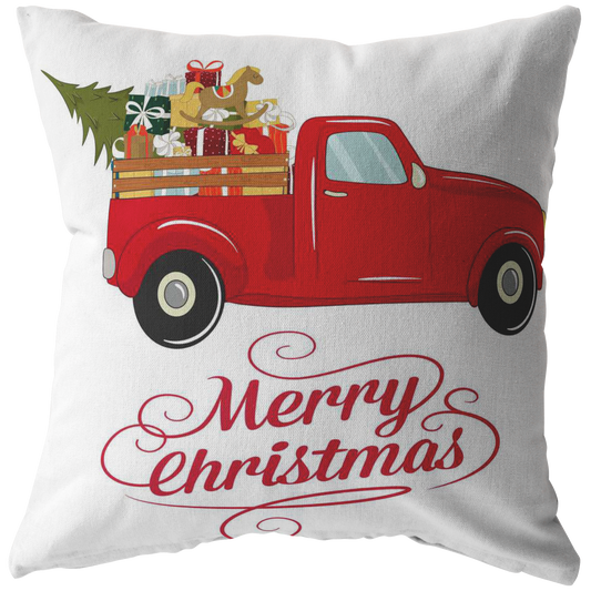 Throw Pillow Throw Pillow Cover  Vintage Red Truck Pillow Christmas Pillow Farmhouse Pillow Custom