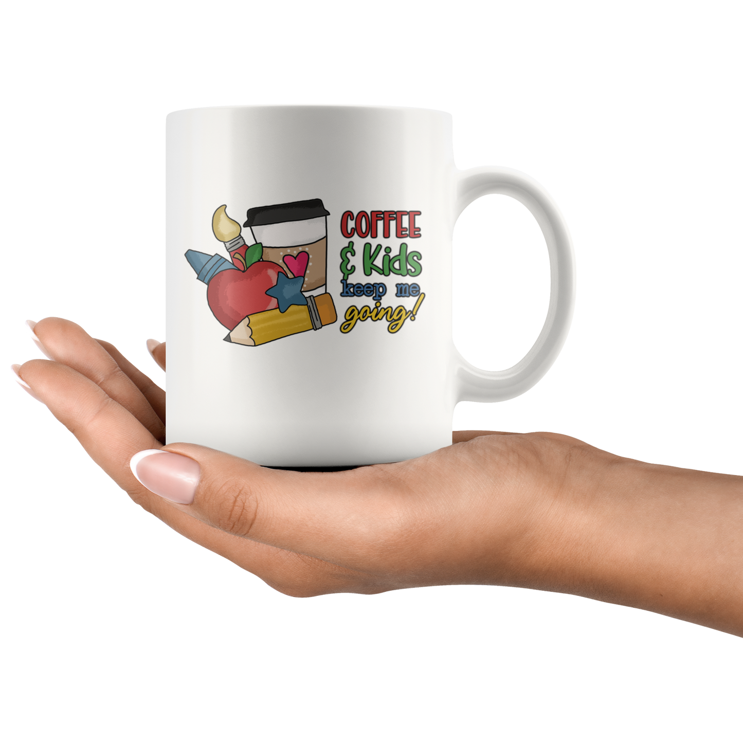 Coffee & Kids Keep Me Going Teacher Mug, Mom Mug, Mom Gift Teacher Gift Funny Coffee Mug