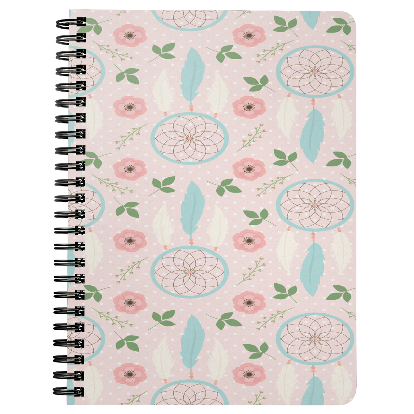 BoHo Journal Daily Notebook Diary Spiraled Lined Custom Writing Book Daybook Journal