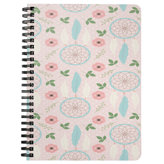 BoHo Journal Daily Notebook Diary Spiraled Lined Custom Writing Book Daybook Journal