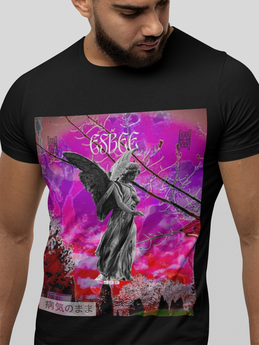 Esbee Angel Graphic Tee Streetwear Fashion for Men Women, Goth Fashion, Crewneck
