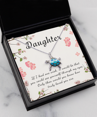 Gift for Daughter Opal Turtle Necklace Sterling Silver Graduation Gift