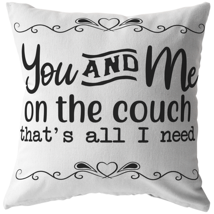 Throw pillows Valentines Gift for Him Her Home decor  You and Me on the Couch