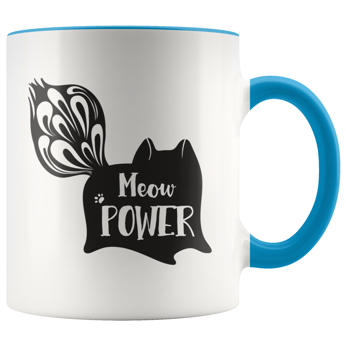 Meow Power Coffee Mug Cat Mug Gift for Cat Lady Mom or Dad Funny Custom Mug