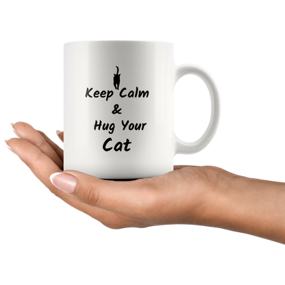 Cat Coffee Mug Cat Lover Gift  Cat Mom Cat Dad Hug your Cat Custom Mug  Birthday gift