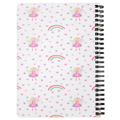Notebook Journal Girls Fairy Rainbow Design Custom Notebook Gift for Girls Diary Spiral Lined