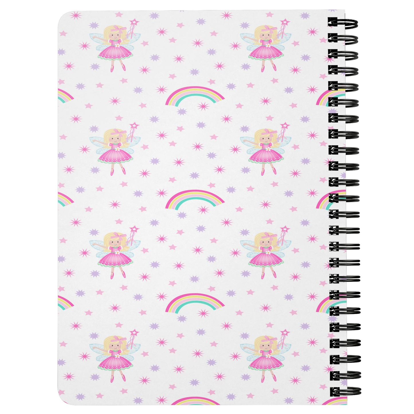 Notebook Journal Girls Fairy Rainbow Design Custom Notebook Gift for Girls Diary Spiral Lined