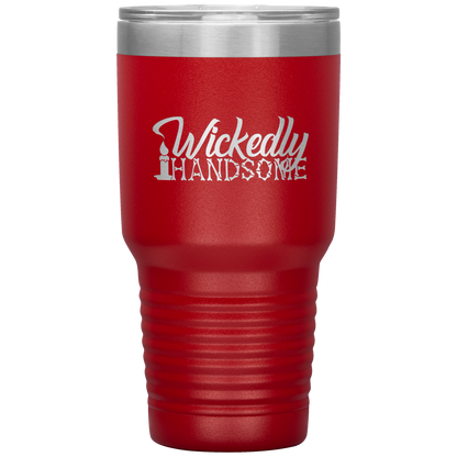 Halloween Tumbler Wickedly Handsome Funny Tumbler 30 oz Insulated Tumbler Mug Cup Gift