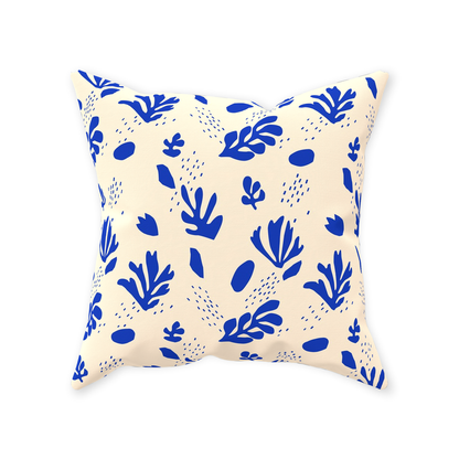 Floral Throw Pillows Matisse Art Throw Pillow Cover Cushion Blue and Creme