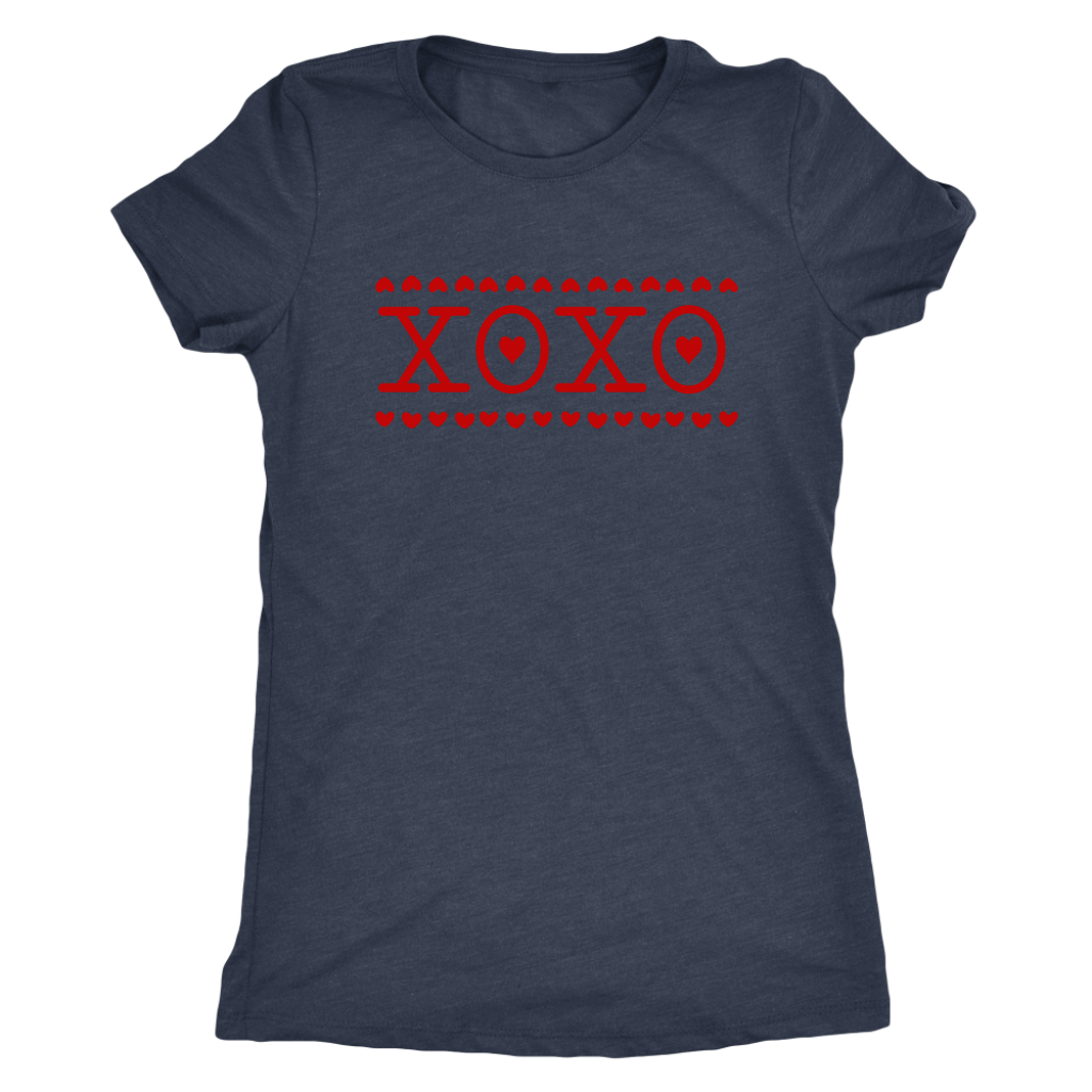 XOXO Womens T-Shirt XOXO Shirt For Women Gift For Girlfriend Wife Daughter Valentine Gift