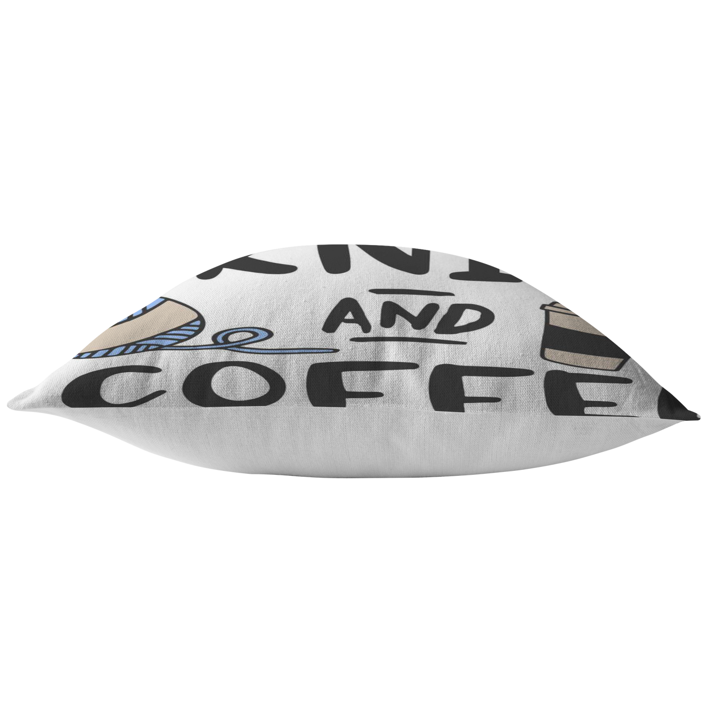 Dogs Knit and Coffee Throw Pillow Dog Lovers Owners Gift Knitters Pillow Custom Throw Pillow