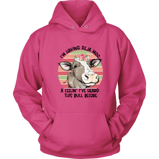 Funny Cow Graphic Hoodie Sweatshirt, Cute Sarcastic Fall Shirt For Women Men