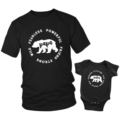 Father Bear Baby Bear Matching Shirts For Dad and Baby Father's day Dad's Birthday Gift