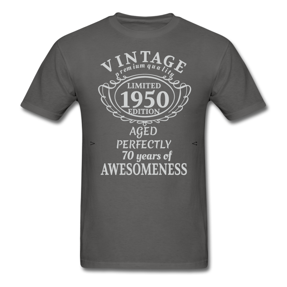 70th Birthday T-Shirt for Men Women Birthday Shirt Gift Funny Shirt - charcoal